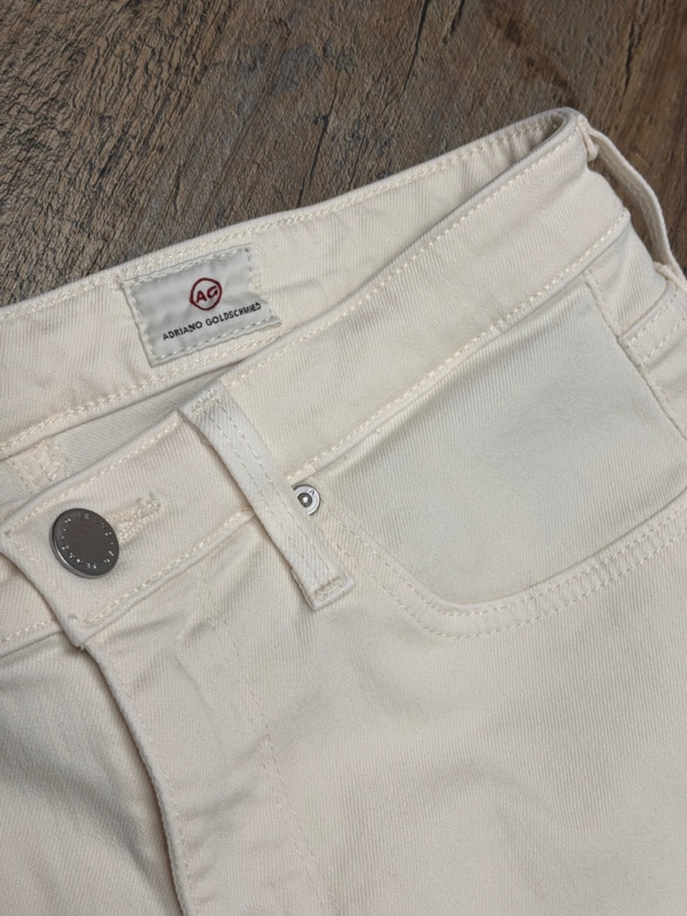 AG women’s Farrah Ankle Seamless Off-White high rise skinny Jeans size 28 - Picture 6 of 14